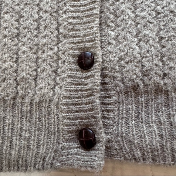 Women's Tan Cardigan Sweater - Picture 7 of 10